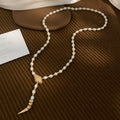 14K Filled Snake Necklace with Freshwater Pearl