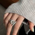 Buckle Punk Style Silver Ring